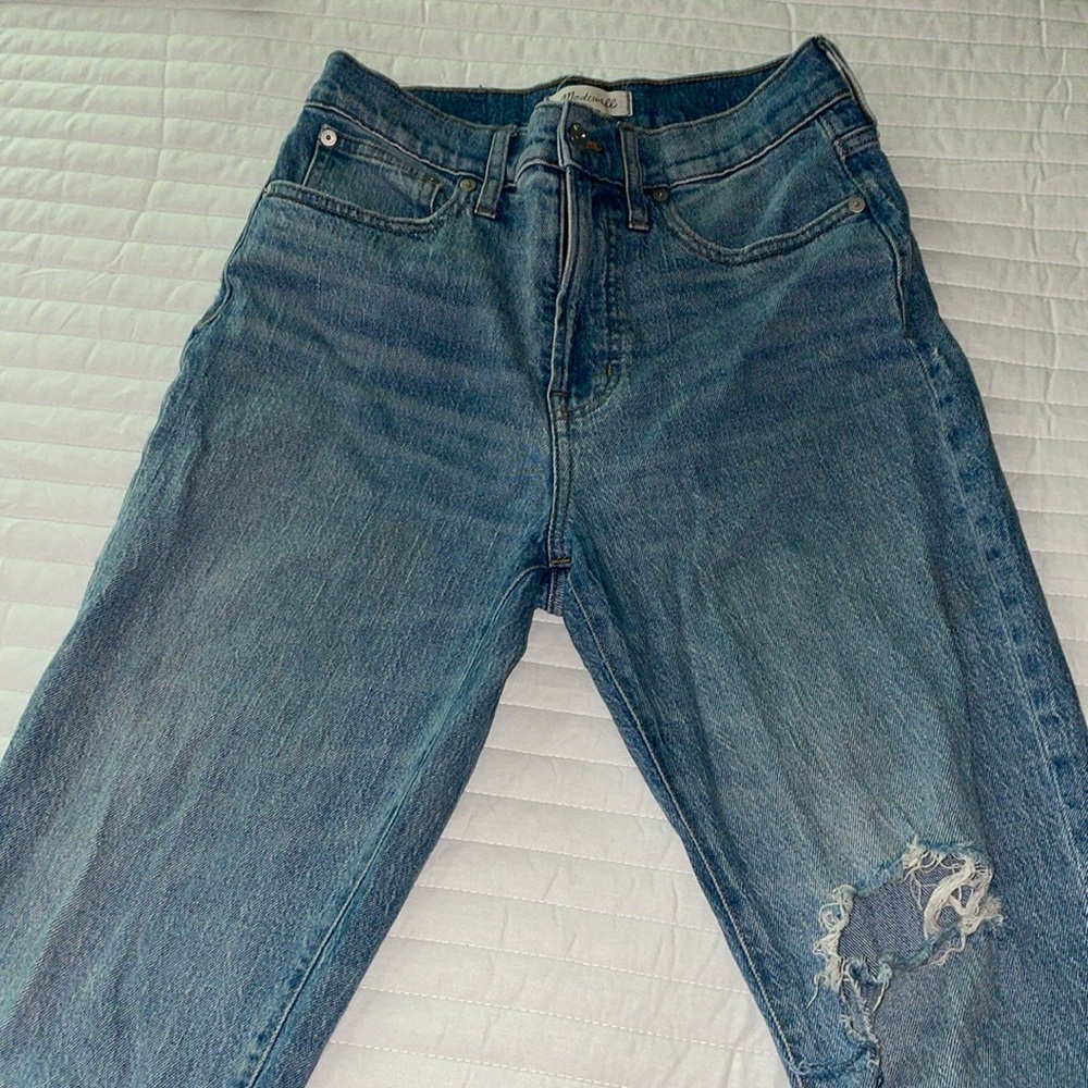 Madewell vintage busted knee cropped jeans size 27